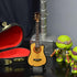Miniature Guitar with Stand and Case - Mini 6 Strings Acoustic Cutaway Guitar Model for Home Decoration (Wood)