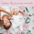 Baby Monthly Milestone Blanket for Baby Girl, Newborn Age Months Blanket Photo Prop with Growth Chart, Floral Wreath