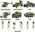18 Pack Die-cast Military Vehicles Sets, 6 Pack Assorted Alloy Metal Models and 12 Pack Soldier Army Men