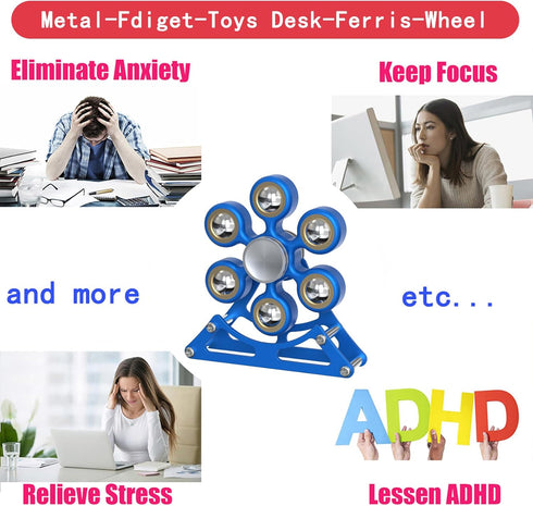 samisoler 4mins Desk Toys for Fidget Ferris-Wheel Spinner: Metal Cool-Gadgets Kinetic-Toy, Cool-Stuff for Kid Children