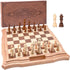 AMEROUS 15.6 inches Magnetic Wooden Chess Set, Handheld Style Board Game with Storage Slots and 2 Extra Queens