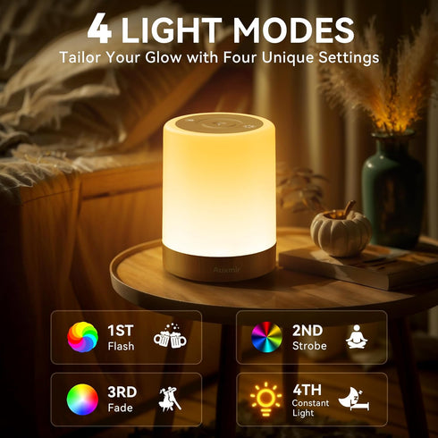 Dimmable 11 5 Brown-2 Pack Auxmir Night Light for Kids Baby, Touch Lamp for Nursery, RGB Colors Brightness, Portable
