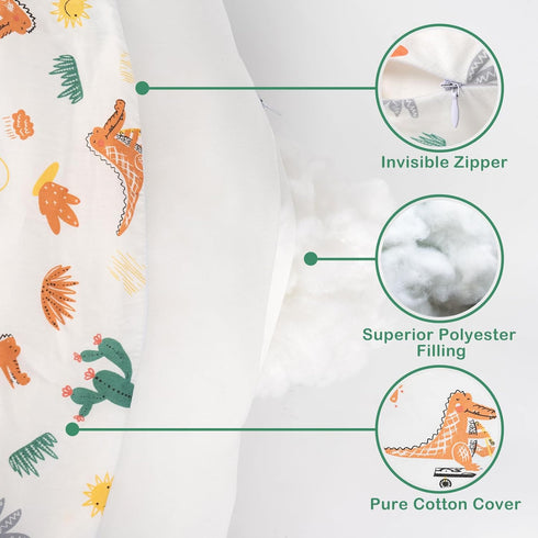 AMASKY Nursing Pillow, More Support for Mom and Baby, Removable Cotton Cover and Colorful Animal Patterns, Machine