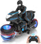 RC Motorcycle, Remote Control Motorcycle with RGB Wheels Lights - 360-degree Rotations,