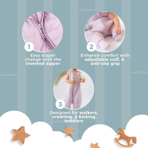 Breathable Sleeveless Baby & Toddler Sleeping Sack with Adjustable Feet Cuffs - Soft and Safe