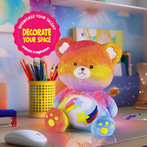 6-12, 8-12, 3 4 5 6 7 8 9 10 11 12+ LAOESE Paint Your Own Bear Lamp Kit, Art Supplies Bear Painting Kit for Kids Arts