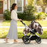 Dalzium Brown and White Cow Print Car Seat Cover Baby, Carseat Canopy Cover for Girl Boy, Breathable Baby Carrier Cover