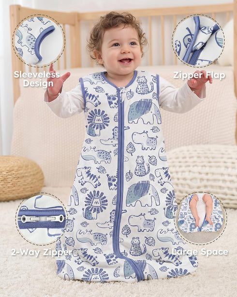 18-24 1.5 2-Way 100% Yoofoss Baby Sleep Sack Months, Tog Baby Wearable Blanket with Zipper, Cotton Organic Fabric
