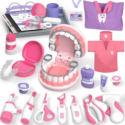 Lehoo Castle Doctor Kit for Toddlers 3-5 Girls, Kids Dentist Play Set,