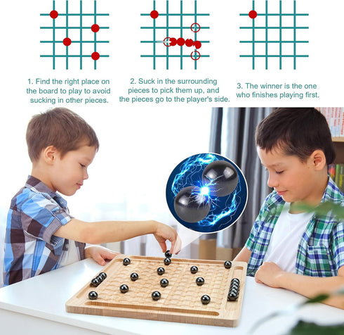 Magnetic Chess Game, Table Top Magnetic Fun for Kids and Adults, Family Party Strategy Game Puzzle Toy