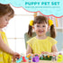 Pet Pretend Play Toys Set, 48 Pcs Realistic Pet Figures Playset for Cat and Dog Care Role Play, Birthday Gift