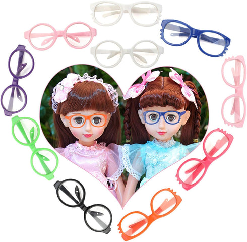 10 18 Inch B Bangcool Pairs Eyeglasses for Dolls, Fashion Dolls Reading Glasses Costume Supplies