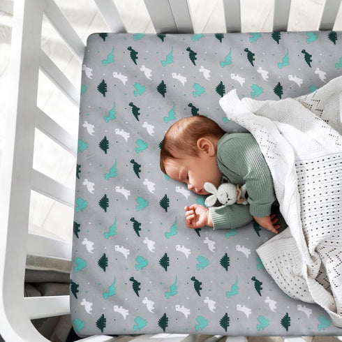 2-Pack, 52'' 28'' Crib Sheets for Boys or Girls Fitted Crib Sheet x for Standard Crib & Toddler Mattres, Soft