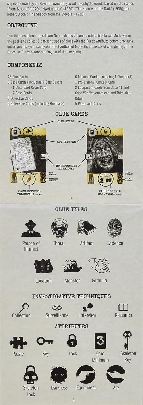 Arkham Noir Card Game Case 3 - Infinite Gulfs of Darkness | Mystery Game for Adults and Teens | 30 Min Playtime