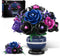 HiWEEGO Flowers Botanicals Building Set - Artificial Purple Black Rose Bonsai Plant