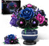 HiWEEGO Flowers Botanicals Building Set - Artificial Purple Black Rose Bonsai Plant