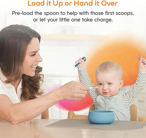Set, 6+ 2 Pack NumNum Baby Spoons Baby Essentials Pre-Spoon GOOtensils for Months, First Stage Self-Feeding Spoons