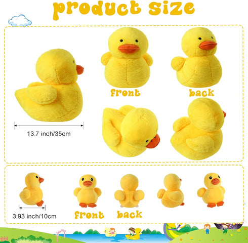 6 Set, 5 Kasyat Pcs Yellow Duck Stuffed Animal Play Mother with Little Duck Plush, Stuffed Animals Plushie Soft