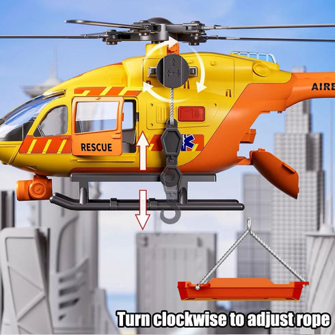 CSDCSD 3 4 5 6+ Rescue Transport Helicopters Kids Toys,Helicopters Toy with Crane and Transport Racks,Gifts for Age