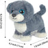 3+ YH YUHUNG Interactive Walking Dog Toy with Leash, Grey Puppy with Blue Ears, Electronic Barking & Tail Wagging Robot