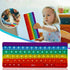 Push Toy Pop Bubble Fidget Sensory Toys, Rainbow Keyboard Shape Silicone Popper Toy for Kids Anxiety Relief