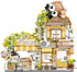 Mini City Shop Street View Building Blocks Model Set,Simulation Animals Architecture Collection Particle Construction Building Bricks Toy,Home Decoration (Bear Coffee Shop)