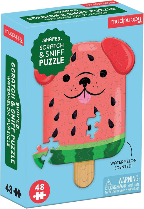 Mudpuppy Watermelon Pupsicle 48 Piece Scratch and Sniff Mini Puzzle