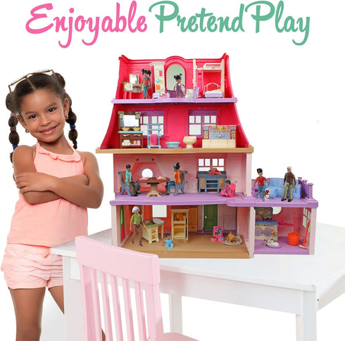 Beverly Hills Doll Collection Sweet Li'l Family African American Dollhouse People Set of 9 Action Figures