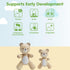 Set PlanToys Bear & Little Bear Wooden Rattle & Teether | Montessori Sensory Toy for Grasping, Auditory Learning