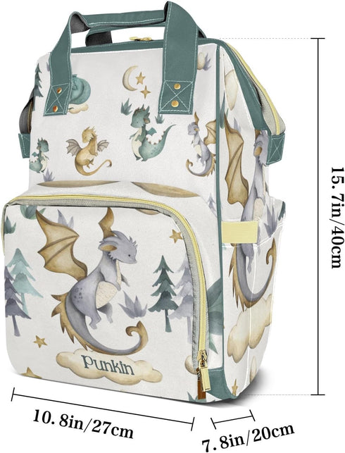 LiSoAkWE Backpack Daypack Backpack Cute Flying Eggs Dragon Personalized Large Capacity Diaper Bags,Custom Name Casual