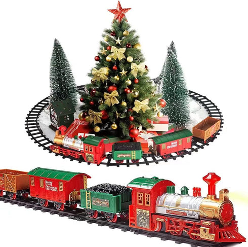 Classic Christmas Train Set with Lights and Sounds Railway Tracks Sets Battery