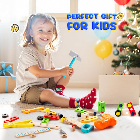 Set 2 3 4 5 6 41 Kids Tool with Drill, Montessori Toys for Years, Toddler Toys Easter Basket Stuffers, Pcs Wooden STEM