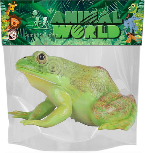 Gemini&Genius Tree Frog Toy Figure for Kids, Realistic Hand Painted Bullfrog Action Figure