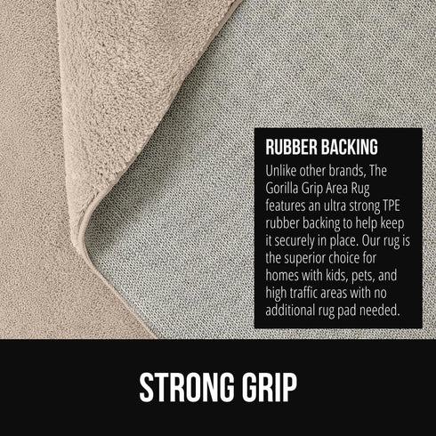 5x7, GORILLA GRIP Slip Resistant Soft Washable Stain Resistant Area Rug, Plush Thick Carpet for Bedroom Living Room, No