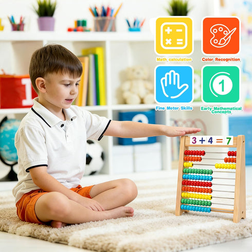 5-7 Counters Counting 3-5 6-8 4 1-100 Wooden Abacus for Kids Math Games for Kids Abacus Homeschool Toys for Boys Girls