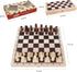 3 in 1 Board Game Set - Wooden Chess, Checker, and Backgammon, Classic Travel Toy Gift for Kids and Adults