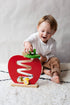 Petit Collage Wooden Apple Racer Toddler Toy, Safe Activity Toy for Babies and Toddlers 12 Months and Older