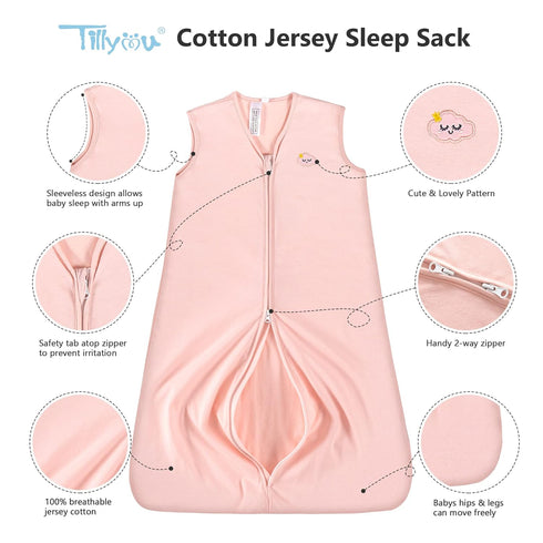 2 Pack 18-24 100% 0.5 Summer 2-Way TILLYOU Baby Sleep Sack Months Cotton Wearable Blanket TOG Sleeveless Sleep Sacks