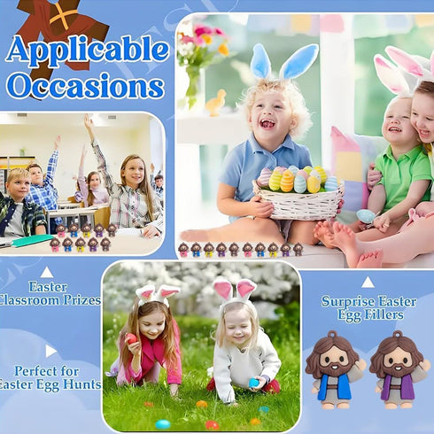 Kkoeop 100 Pcs Little Jesus Figures - Mini Jesus Figures Toy to Hide and Seek Tiny Christ Savior Doll Religious Party