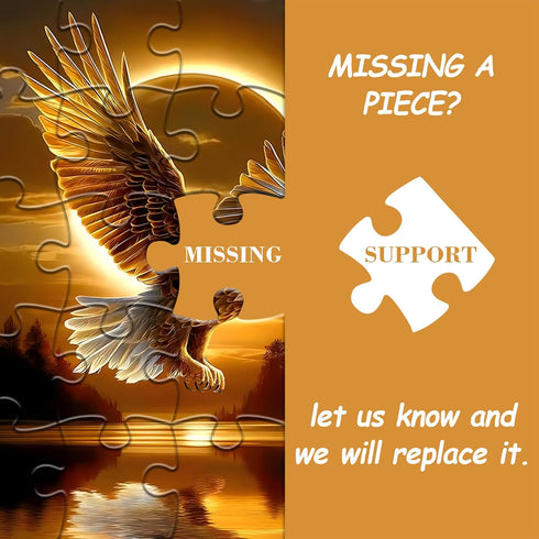 pazzocenter 1000 Sunset Solar Eagle Puzzles for Adults Pieces, Nature Forest Scenery Puzzles, Bald Eagle Bird Jigsaw