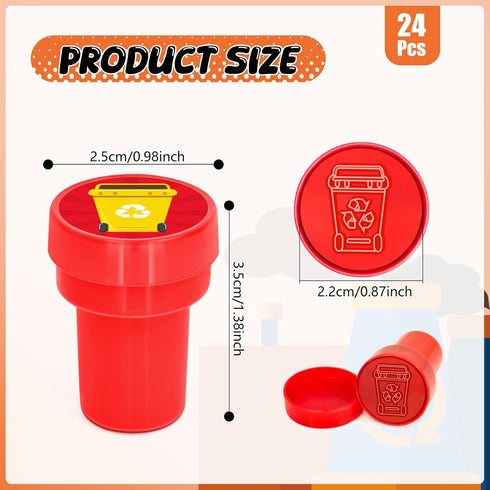 24 Cinrobiye Pcs Garbage Truck Party Favor Stampers,Garbage Truck Party Supplies, Truck Waste Party Favors Gifts