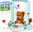 Nubee Valentines Brown Bear Building Toys Compatible for Lego, Cute Swing Bears Building
