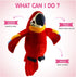 Houwsbaby 9'' Red Talking Parrot Plush Pal Repeat What You Say Recording Stuffed Animal Macaw Electronic Record Interactive Animated Bird Shake Wings Present Birthday Christmas for Kids Boys Girls