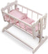 Badger Basket Heirloom Style Doll Bed with Gingham Bedding for 20 inch Dolls - White/Pink
