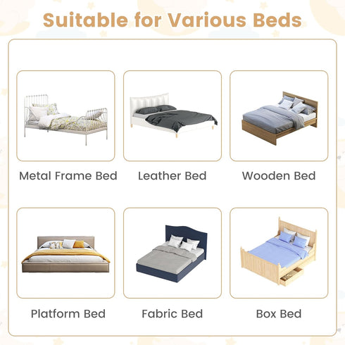 1 Pack, 71 Inch) HONEY JOY Bed Rail for Toddlers, Extra Long, Foldable Portable Swing Down Safety Bed Guard Rail