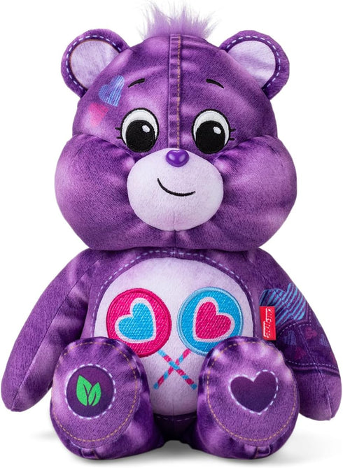 Care Bears 14" Medium Plush Denim Bear - Share Bear - Purple Stuffed Animal for Ages 4+, Soft Cuddly Gift