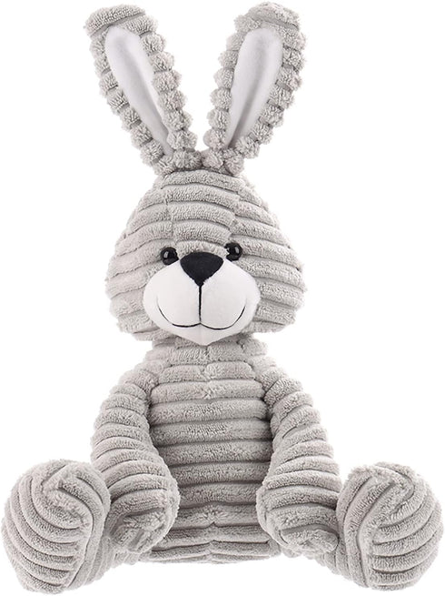 Apricot Lamb Toys Plush Corduroy Rabbit - Soft Cuddly Stuffed Animal, Gray Bunny, 8.5 Inches