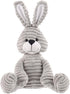 Apricot Lamb Toys Plush Corduroy Rabbit - Soft Cuddly Stuffed Animal, Gray Bunny, 8.5 Inches