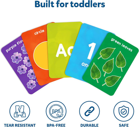 Skillmatics Thick Flash Cards for Toddlers, Letters, Numbers, Shapes & Colors, Montessori Learning Toys