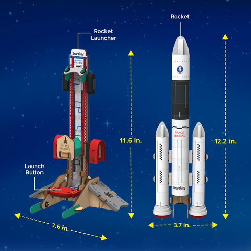 6-12 6,7,8,9,10,11,12 Smartivity Rocket Launcher STEM Kit for Ages Years | Build Your Own Rocket with Launcher |